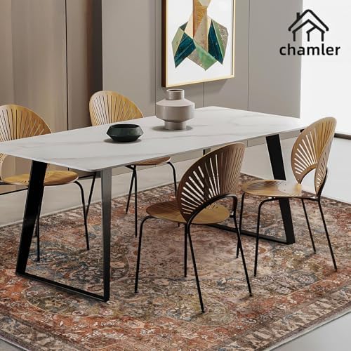 chamler 5x7 Washable Area Rug Vintage Traditional Floor Cover Foldable Thin Kitchen Accent Indoor Distressed Non Slip Carpet Rugs for Bedroom Living Room Bathroom - Image 2
