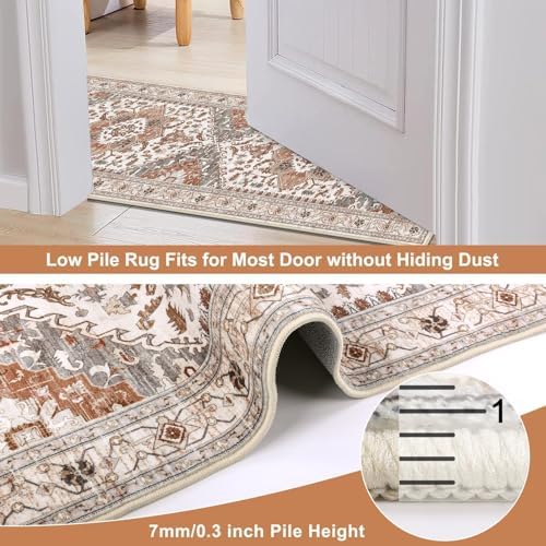 Yamaziot Washable Runner Rug, 2x6 Non-Slip Boho Vintage Hallway Kitchen Rug - Image 4