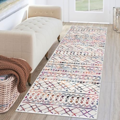 KUTA 2x6 Washable Runners for Hallways, Multi-Color Moroccan Boho Runner by KUTA
