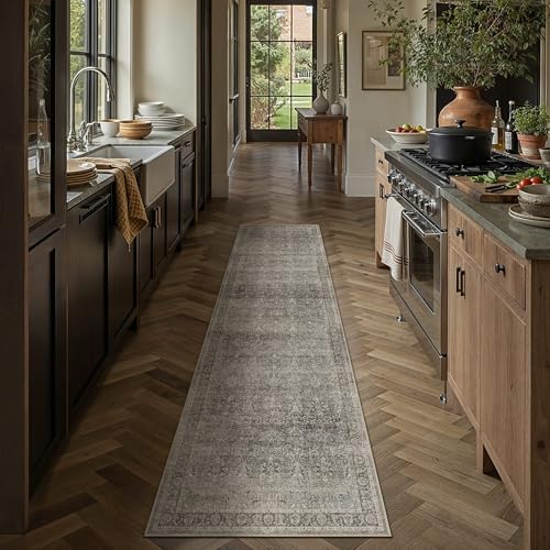 HUGEAR Moss Green 2x8 Runner Rugs Washable for Hallway - Image 2