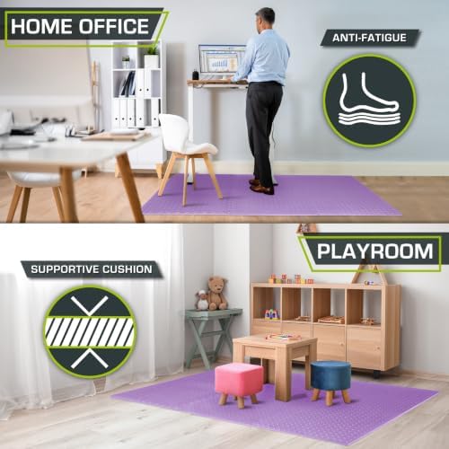 ProsourceFit Exercise Puzzle Mat 1/2-inch, EVA Interlocking Foam Floor Tiles for Home Gym, Workout Equipment, Kids Play Areas, Purple, 48 SQ FT - 12 Tiles - Image 4