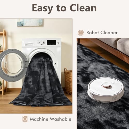 2x8 Tie-dye Dark Grey Runner Rug Washable Non-Slip for Kitchen Hallway - Image 6