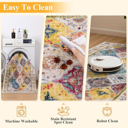 HEBE Hallway Runner Rug 2'x5', Washable Non Slip Kitchen Rug Runner - Image 4