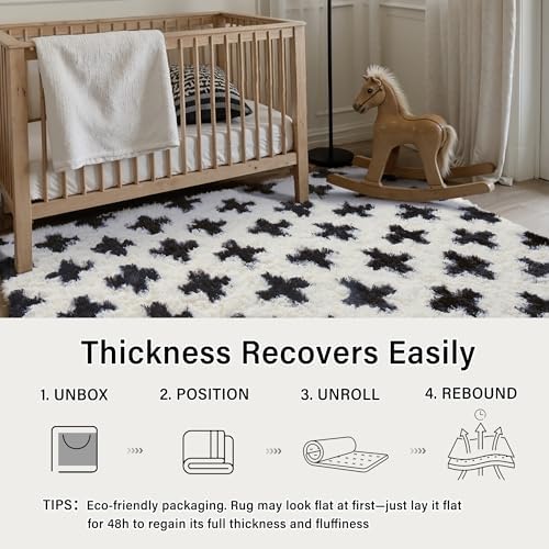 PureCozy Soft Shag Rug 8x10 Living Room High Pile Non-Slip Fluffy Carpet - Image 5