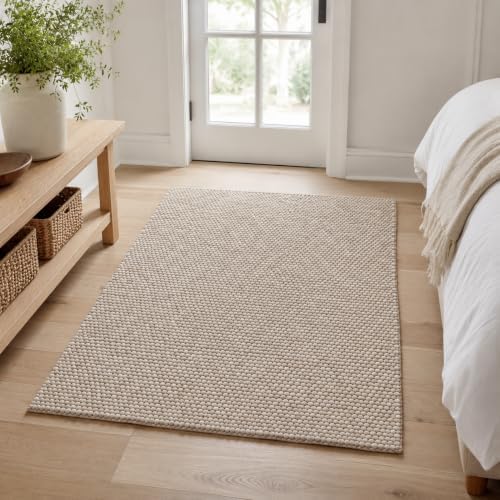 Wool Cotton Chunky Knit Popcorn Doormat - Beige (3' x 5') - Image 3