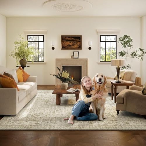 Machine Washable Rugs for Living Room: 9x12 Area Rugs for Bedroom Boho Vintage Rugs Stain Resistant Non Slip Low Pile Soft Lightweight Carpet for Kitchen Dining Room Farmhouse Nursery Kids Room - Image 7