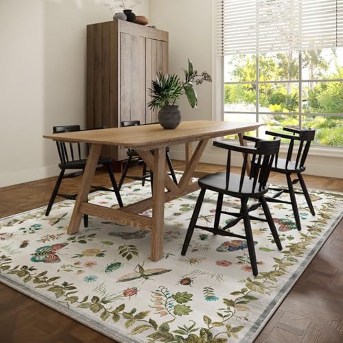 8x10 Area Rugs for Living Room: Washable Bedroom Rug Stain Resistant Non Slip Low Pile Soft Lightweight Carpet for Kitchen Dining Room Farmhouse Nursery Kids Room Indoor - Image 6