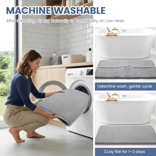 Smiry Memory Foam Toilet Rugs U Shaped 20x20, Extra Soft Bath Mat - Image 6