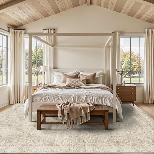 Rugxara Beige 8x10 Area Rugs for Living Room Bedroom Large Washable Rug - Image 2