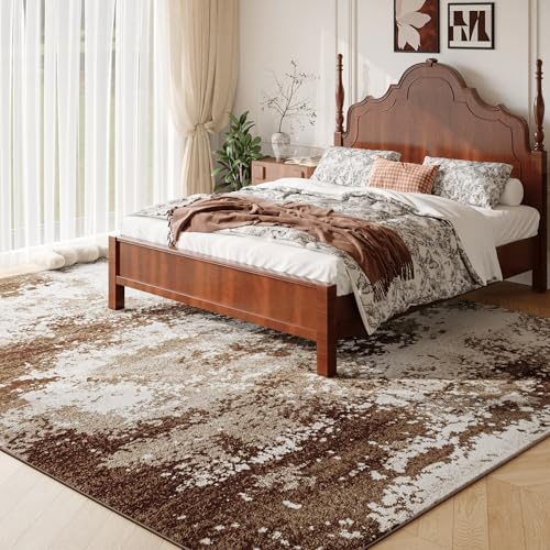 Brown Washable Rug 5x7 Area Rugs for Living Room Bedroom Carpet - Image 2