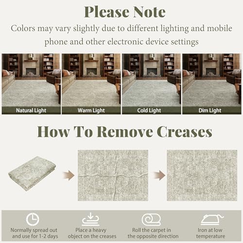 Machine Washable Rugs for Living Room: 9x12 Area Rugs for Bedroom - Image 6