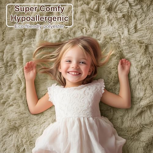 Fluffy Large Living Room 5x7 Area Rugs,Fuzzy Shaggy Rug Plush Beige Carpets - Image 2