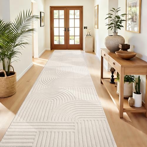 Pauwer 3x12 Area Rugs for Living Room, Modern Non Slip Washable Rug, Beige by Pauwer