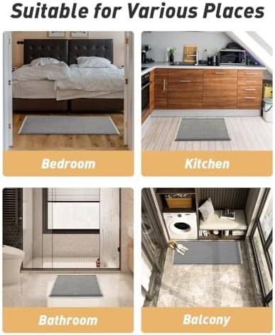 Upgraded Waffle Bath Mat Runner Absorbent Non Slip Bathroom Mat, 2' x 5' - Image 6
