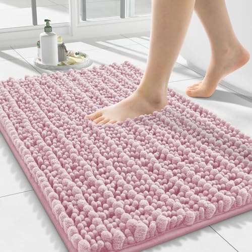Smiry Bathroom Rugs 24X16, Extra Soft Rubber Backing Chenille Bath Mats by Smiry