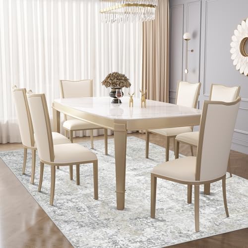XLUEZ 5x7 Area Rugs for Living Room, Washable Modern Abstract Large Area Rug Neutral Soft Non Slip Kids Rug Stain Resistant Indoor Carpet for Bedroom Nursery Dining Room Playroom(BeigeGrey, 5'x7') - Image 5