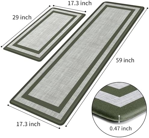 Mattitude Kitchen Mats Set of 2,Cushioned Anti-Fatigue Non-Skid Rug Sets - Image 2