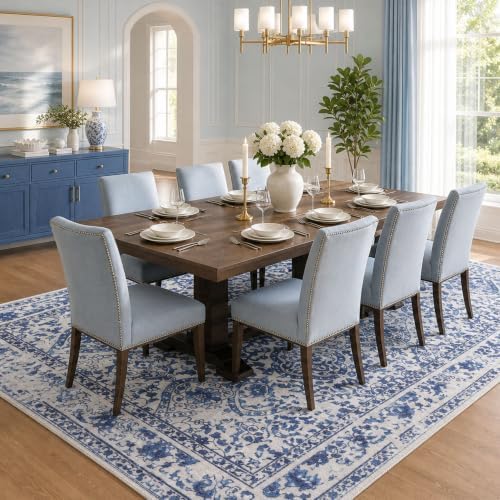Small 2x3 Rug Boho Washable Area Rug for Entryway Door Mat, Blue - Image 4