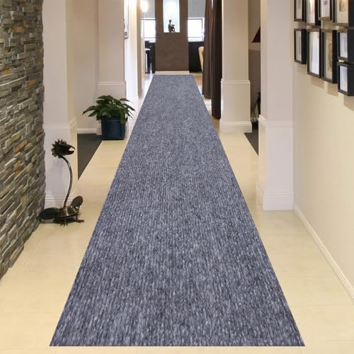 Extra Long 3x15 ft Runner Rug for Hallway, Non-Slip Indoor Outdoor Carpet with TPR Backing, Durable Waterproof Mat for Kitchen, Patio, Balcony, Garage, Deck, Entryway, Stair, Grey Fine Stripes - Image 6
