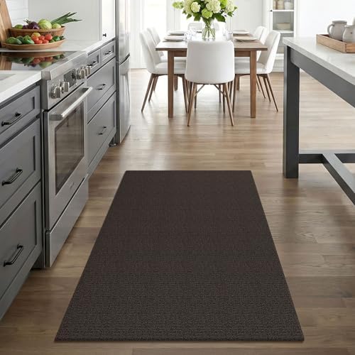 EARTHALL Washable Entryway Rug, Non Slip Doormat, 3x4 Ft, Taupe/Coffee - Image 5
