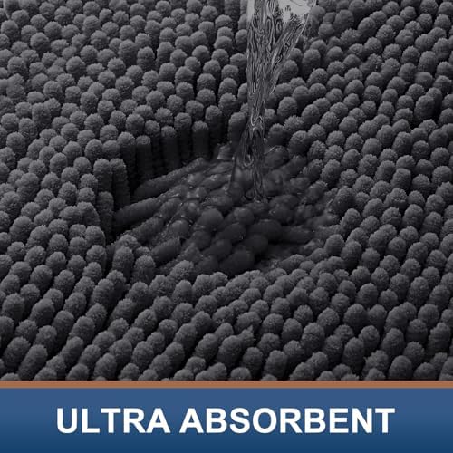 Smiry Bathroom Rugs 47X24, Luxury Chenille Extra Soft Absorbent Bath Mat - Image 5