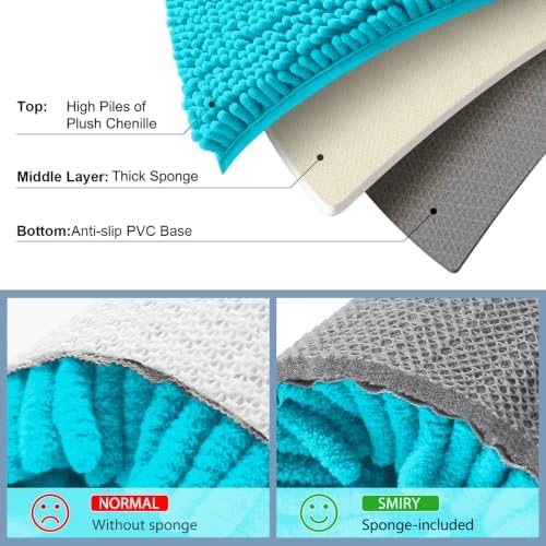 Smiry Bathroom Rugs 24X16, Luxury Chenille Extra Soft Absorbent Bath Mat - Image 5