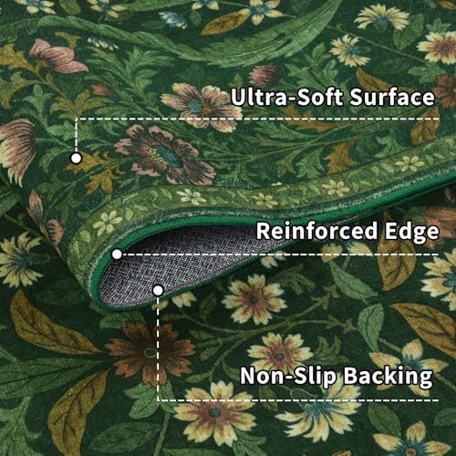 2x10 Floral Runner Rug for Kitchen Washable Hallway Runner Rug - Image 5