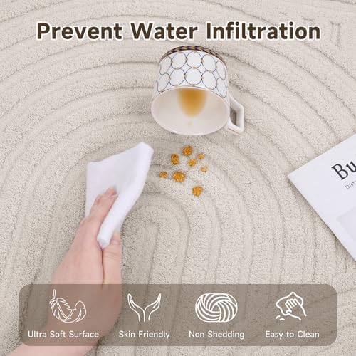 Pauwer 3x10 Area Rugs for Living Room, Modern Non Slip Washable Rug, Beige - Image 4
