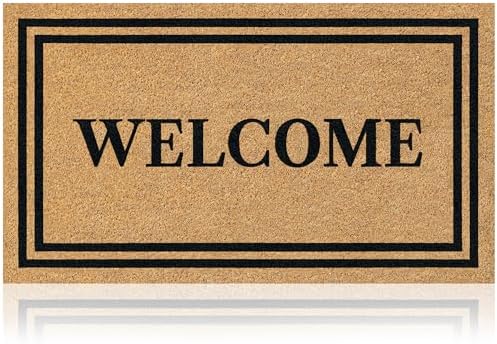 Coir Welcome Mat, Non-Slip, Welcome Classic 6, 17x29 in by AmaruDoorMats