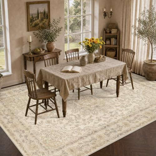 10x14 Area Rugs Living Room: Washable Vintage Rug for Bedroom - Image 4