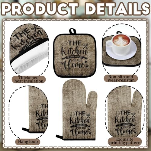 Fourluoo 10 Pcs Rustic Farmhouse Kitchen Decor and Accessories Set - Image 5