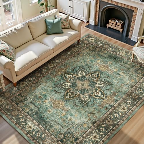 Lofus 8x10 Green Area Rugs for Bedroom Living Room, Vintage Boho Carpet by Lofus