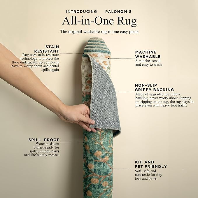 Runner Rug Washable Kitchen Runner: 2'6"x8' Hallway Runner Stain Resistant Non Slip Low Pile Soft Carpet Runners Rug for Entryway Bedroom Hallway Beside Bathroom Laundry Room - Image 4