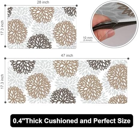 Kitchen Mats Set of 2 Cushioned Anti Fatigue Kitchen Rugs Non Slip Waterproof Kitchen Runner Memory Foam Kitchen Floor Mat Comfort Standing Mat for Sink,Office,Laundry - Image 2
