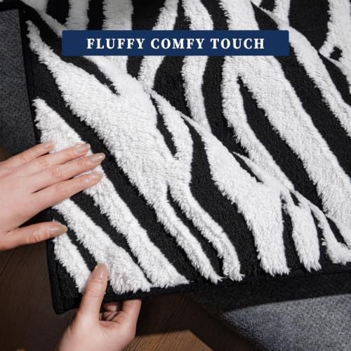 YIHOUSE 5×7 Ft Area Rugs, Black and White Modern Abstract Rug, Washable Plush Soft Zebra Print Carpet, Non-Slip Non-Shedding Rug for Living Room, Bedroom, Playroom, Home Office Decor - Image 6