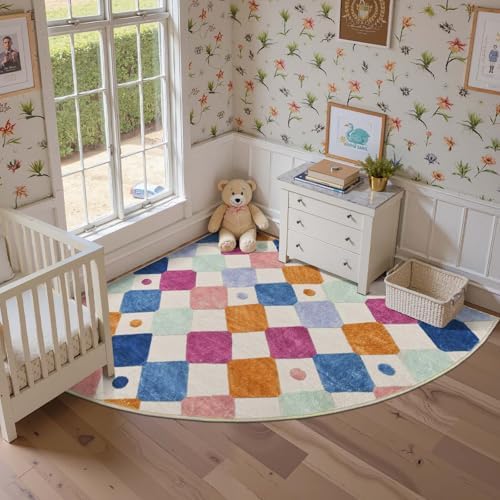jinchan Corner Classroom Rug Washable Kids Rug Colorful Play Mat Berries by JINCHAN