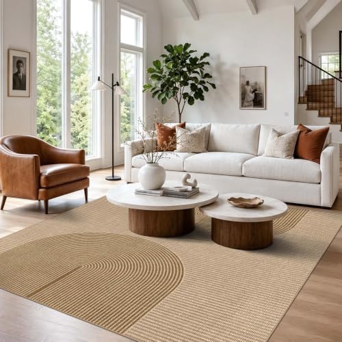 Easy Jute Rug for Pet Homes: 7x7 Outdoor Rug - Geometric Arch Pattern - Image 2