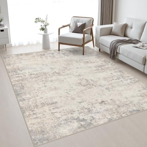 5x7 Area Rug Living Room: Modern Washable Soft Carpet Brown Beige by FXRHLP