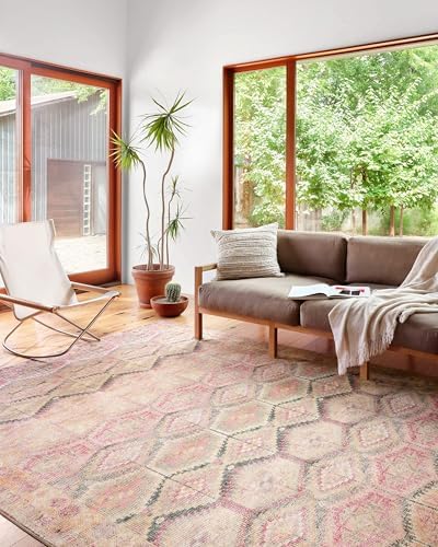 Loloi Layla Pink/Lagoon 2'-6" x 7'-6" Runner Rug by Unknown