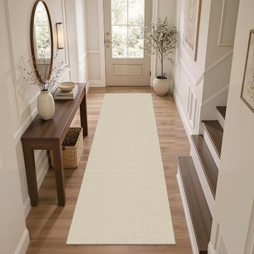 Valenrug 2x6 Runner Rug Non Slip, High-Low Pile Runners for Hallways, Beige by Valenrug