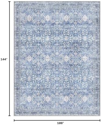 Sasttie 9x12 Area Rugs, Ultra-Soft Washable Rug for Living Room, Blue - Image 2