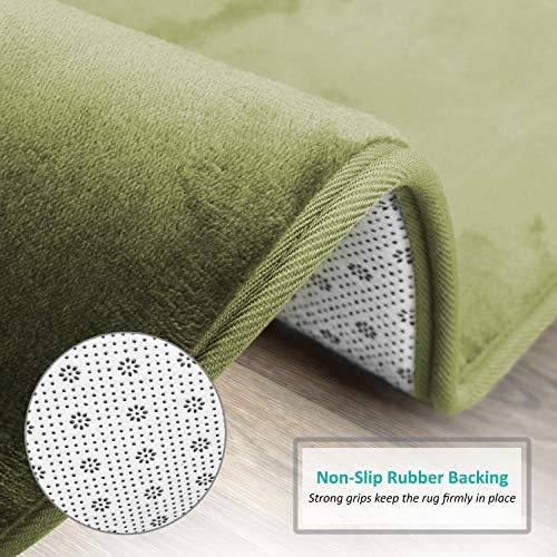 Clara Clark Bathroom Rugs, Velvet Memory Foam Bath Mat, Non-Slip, Machine Washable Bath Rugs - Dries Quickly, Ultra Soft Plush Bath Mats for Bathroom, 20 x 24, Sage Green - Image 4