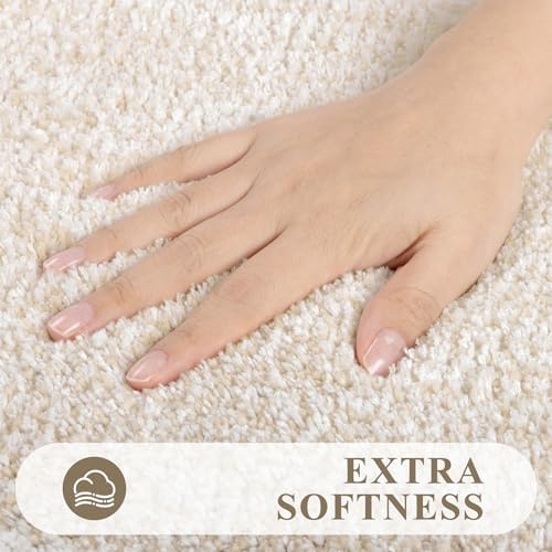 Pauwer 3 Piece Bathroom Rug Set, Non Slip Washable Bath Mat, Light Beige - Image 3