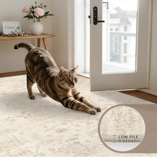 2x14 Hallway Washable Runner Rug: Kitchen Carpet Beige/Brown - Image 5