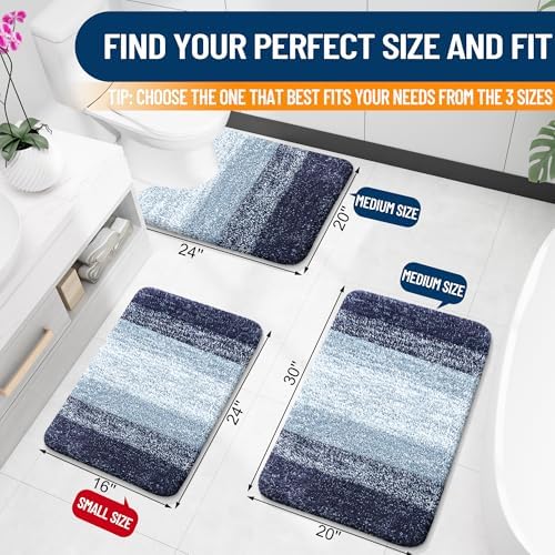 OLANLY Bathroom Runner Rug 45x27, Extra Soft Absorbent Microfiber Bath Rugs - Image 2