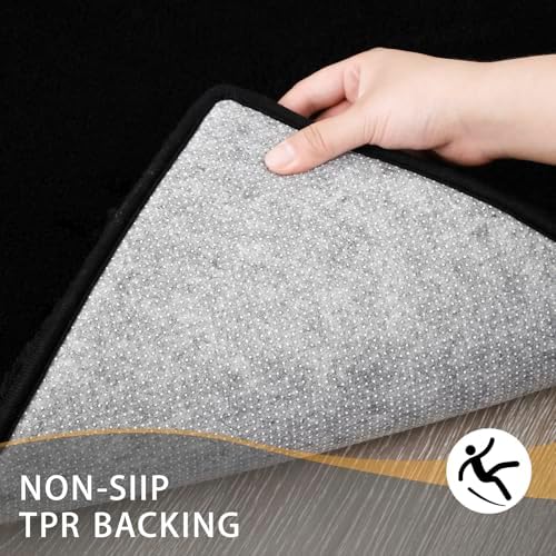 MINIDEAR Bathroom Rugs 36x24 Black - Thick Memory Foam Bath Mat, Ultra Soft & Plush Fluffy, Non-Slip, Quick Dry, Absorbent Washable Floor Microfiber Mat for Tub, Home Decor Accessories - Image 2