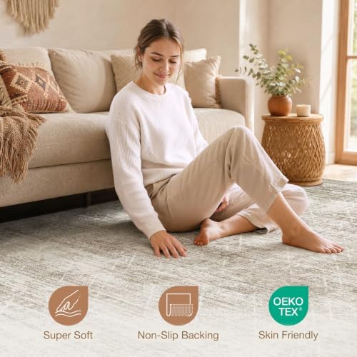 cotiled Boho 10x12 Area Rug for Living Room: Large Moroccan Washable Rug - Image 7
