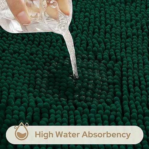 HOMEIDEAS Bathroom Rugs Set of 3, Super Soft Absorbent Chenille Bath Rugs - Image 5
