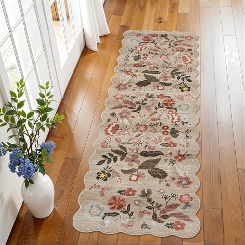Washable 2x6 Hallway Runner Rug: Vintage Stain Resistant Kitchen Rug Brown by BYYVOORugsforYourHome