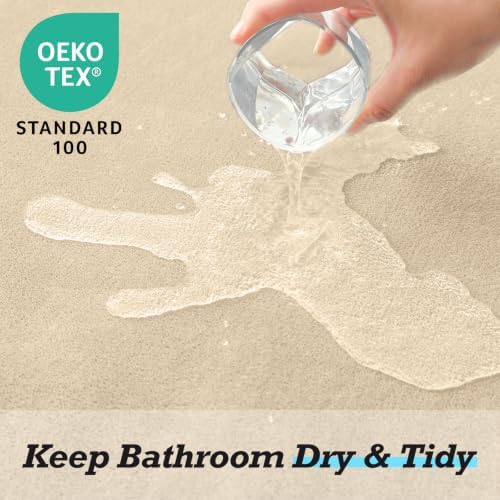 HUXMEYSON Bathroom Rugs Sets 3 Piece, Non-Slip & Quick Dry Bath Mat Set, Ultra Soft Velvet Bath Rugs for Bathroom, Toilet and Shower Floor, Light Coffee - Image 5